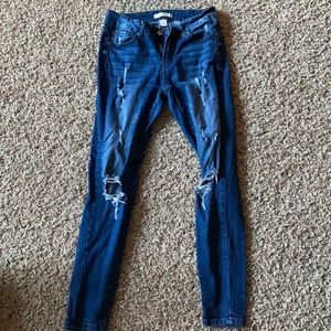 FOREVER 21 SKINNY RIP JEANS